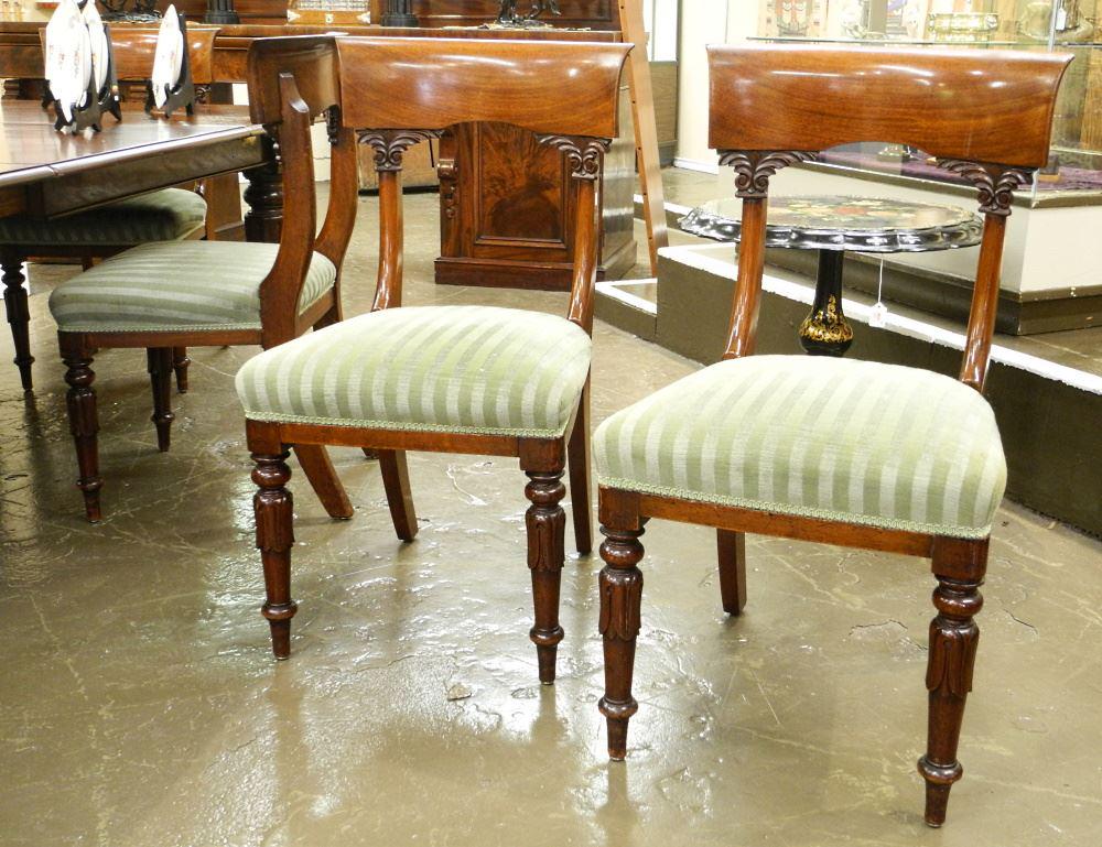 8 Victorian Mahogany Dining Chairs, 35 1/2" X 19 5/8" X 21". (1 of 5)