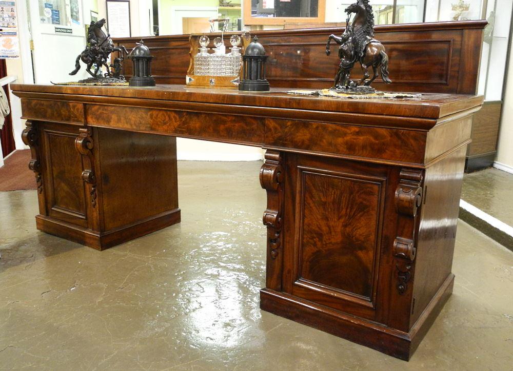 Victorian Mahogany Sideboard Signed "James Winter & Sons", 48 1/4"X 96 1/4"X 29 5/8". (1 of 8)