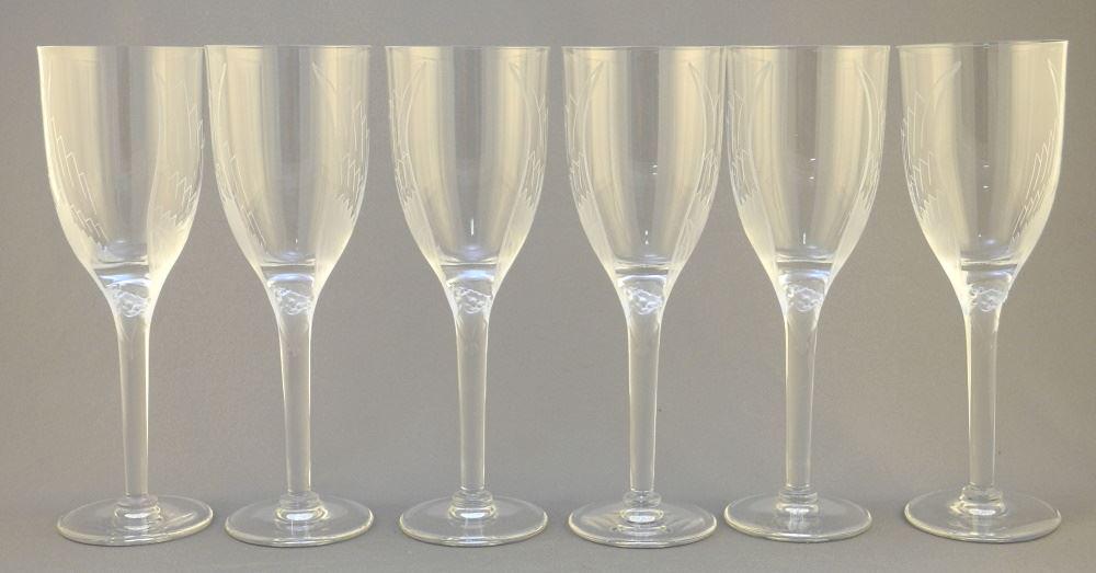 Set of 6 Lalique Signed "Angel Flutes", 8"H. (1 of 7)