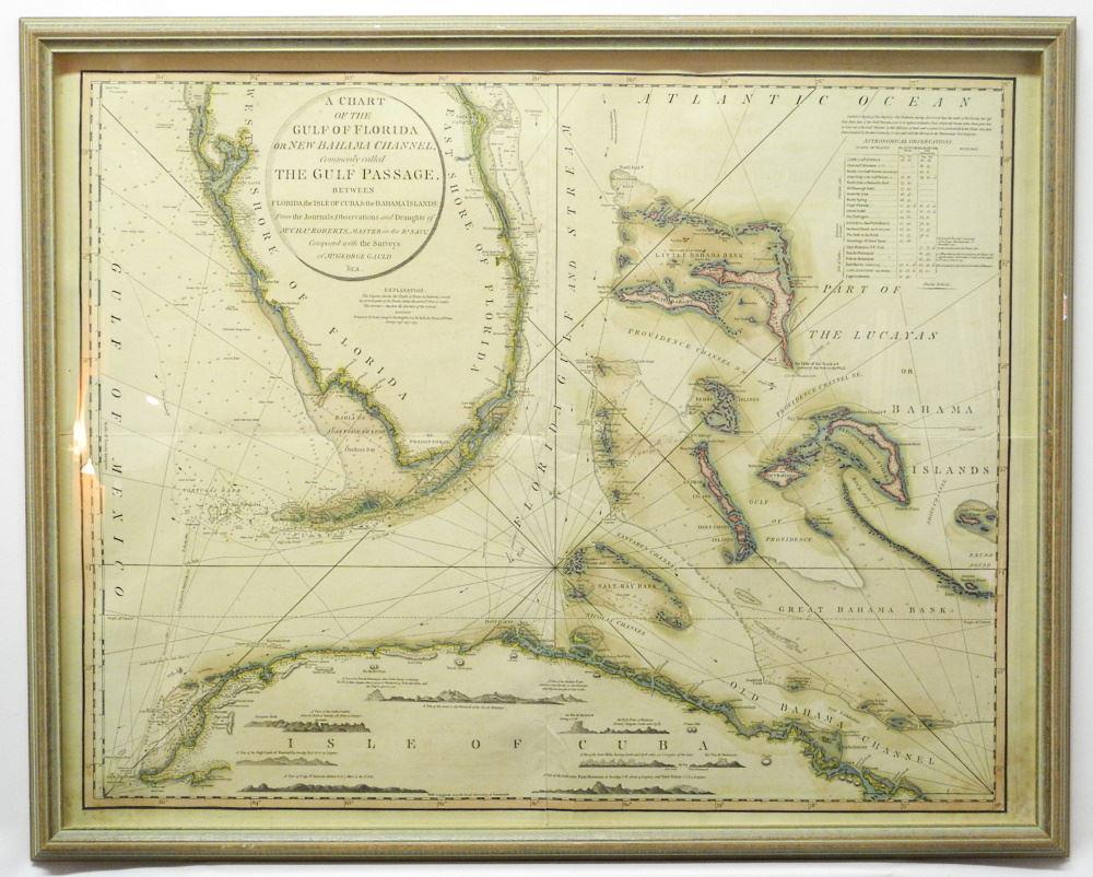 A Chart of the Gulf of Florida / W. Faden / Charing Cross 1794, 24" X 17 1/2". (1 of 8)