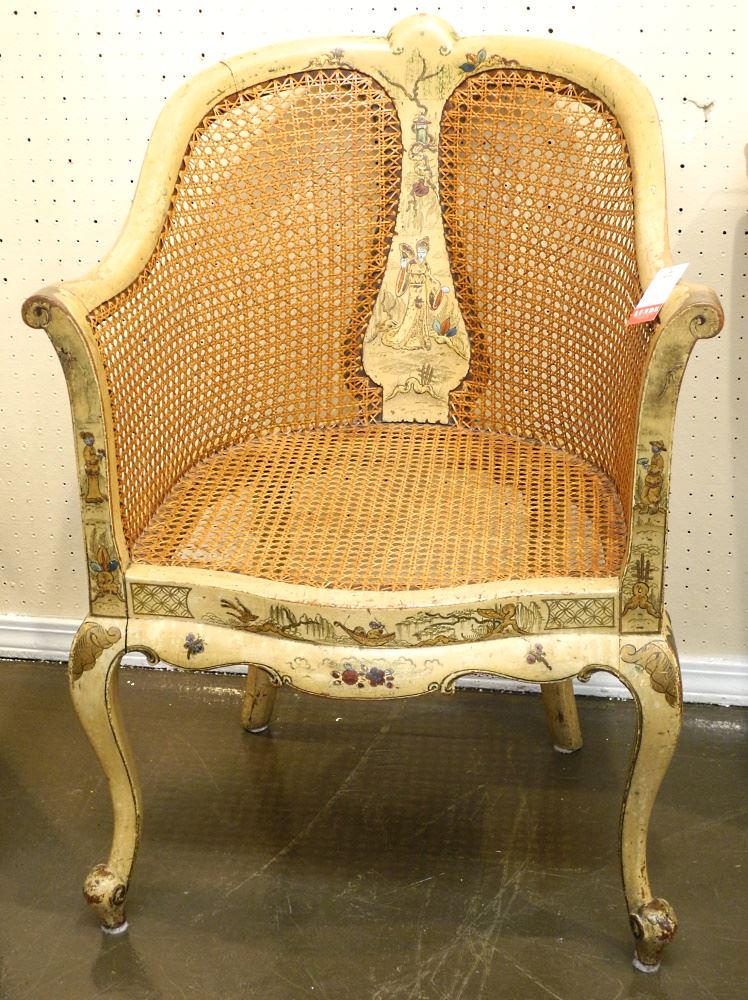 Chinoiserie Occasional Chair, 34"X24 3/4"X25".: Chinoiserie Occasional Chair, 34"X24 3/4"X25".