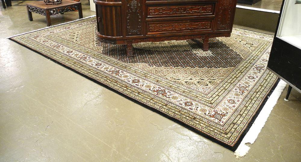 Indian Hand-Knotted Wool Carpet, Tabriz Mahi Approx. 10" X 7". (1 of 6)