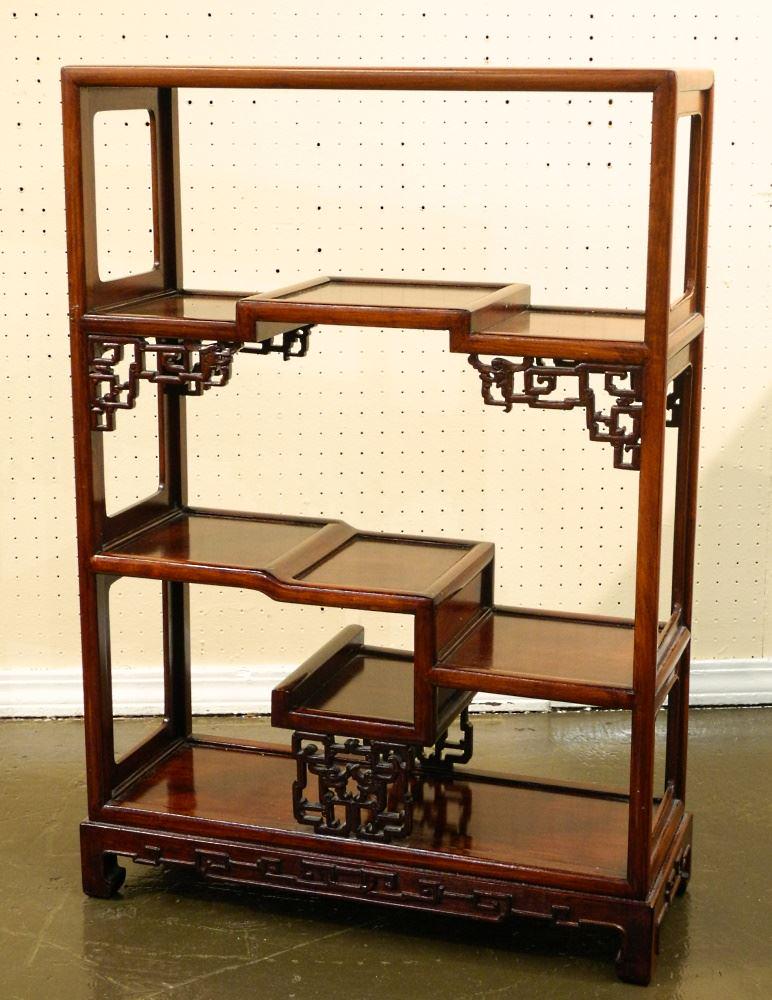 Chinese Rosewood Etagere, 32" x 22" X 8 1/2".: Chinese Rosewood Etagere, 32" x 22" X 8 1/2".