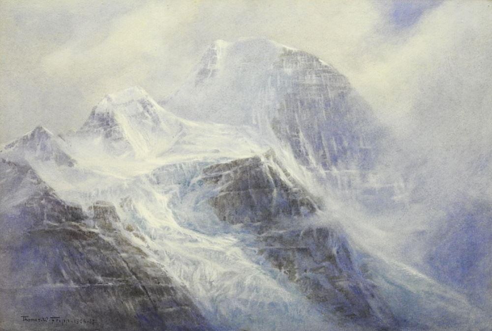 Watercolour Signed Thomas W. Fripp 1926-27, 14" x 21", "Snow Capped Mountains". (1 of 10)