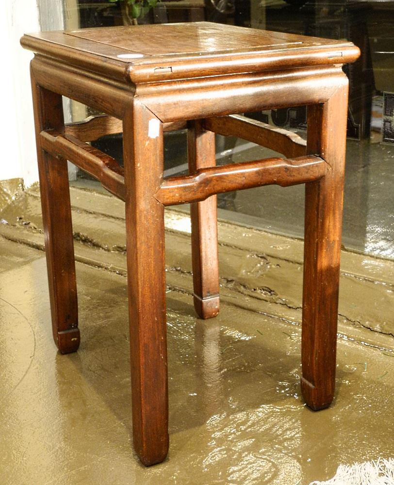 Chinese Rosewood Stool, 20 1/4" X 16 1/2" X 12 1/4". (1 of 3)