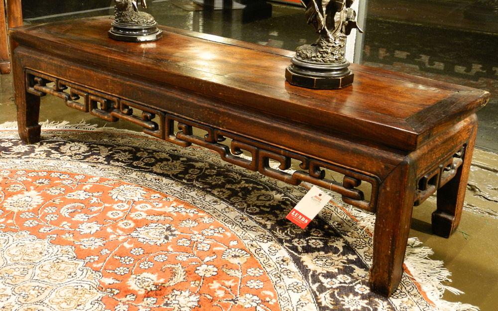 Chinese Zitan Low Table, 11 1/8" X 39" X 11 5/8". (1 of 2)