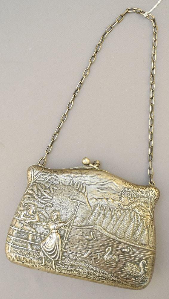 Russian Silver Purse, 4 3/4"W. (1 of 4)