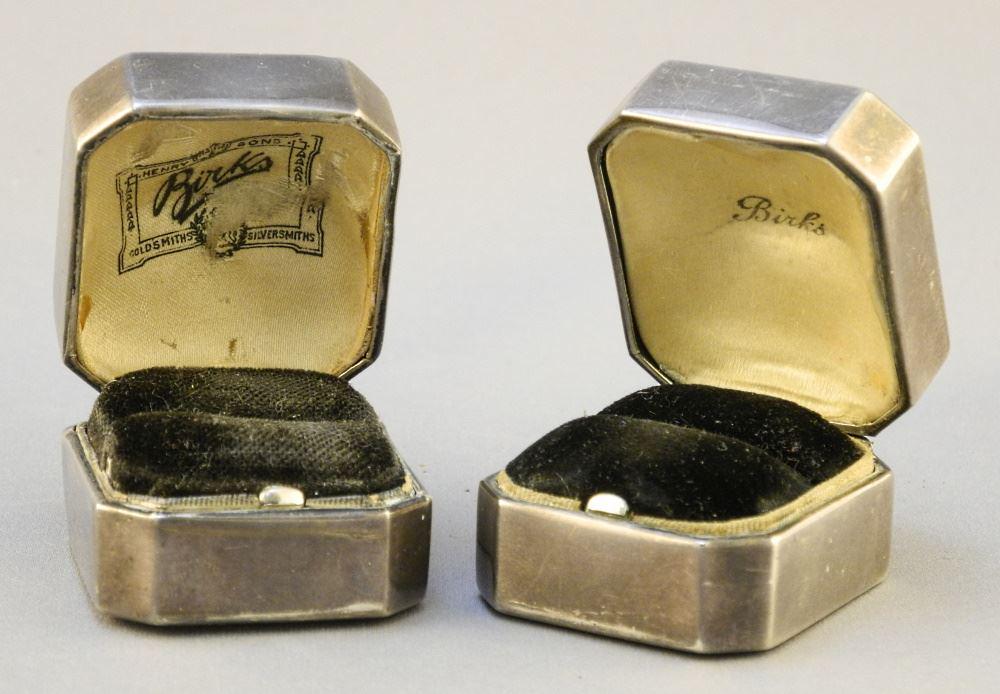 2 Birks Sterling Silver (Marked) Ring Boxes, Monogrammed 68.23TW (1 of 4)