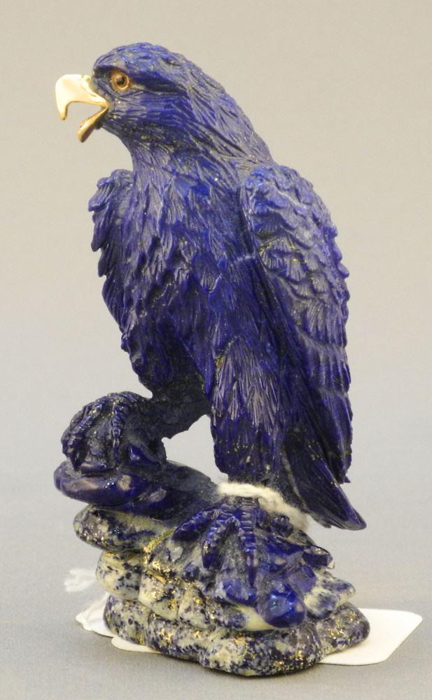 Lapis Lazuli Eagle Figurine, 107.10 Grams, 3" High. (1 of 3)