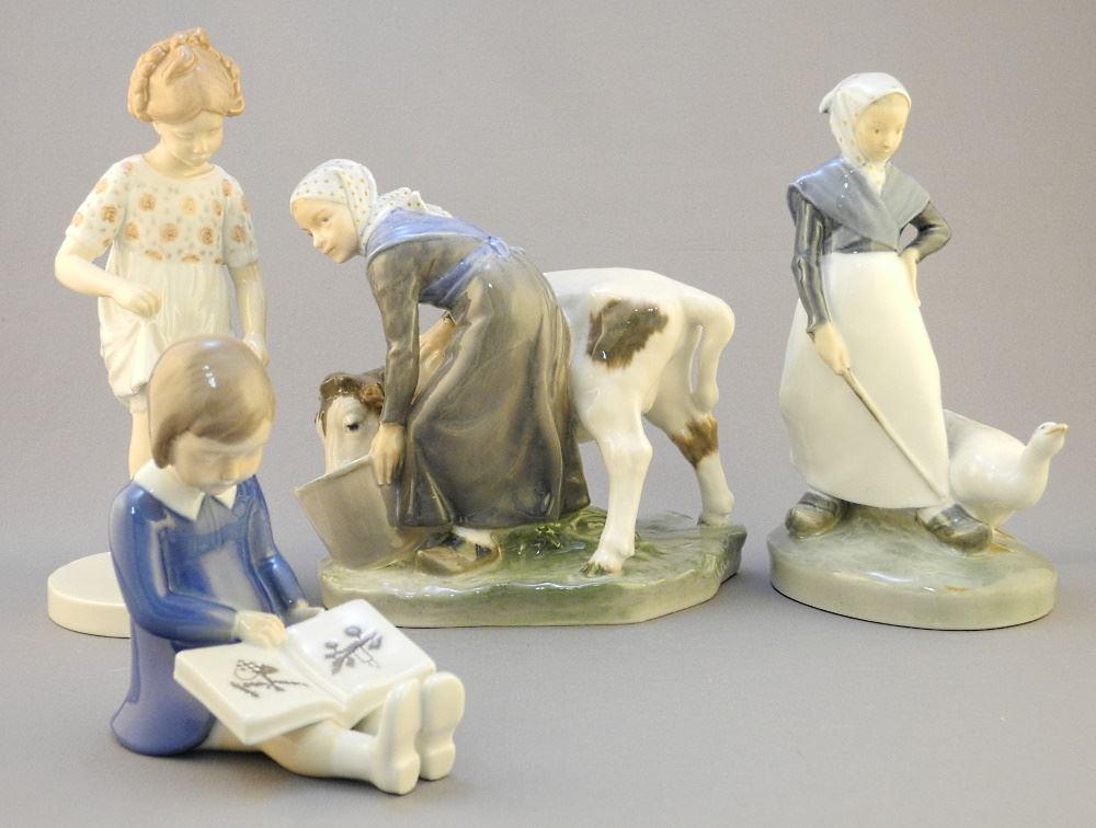 4 Royal Copenhagen Porcelain Figurines, 4 3/4" - 7 3/4" High. (1 of 6)