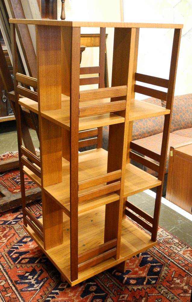 Danish Modern Teak Revolving Bookcase, 45 7/8"X19 3/4"X19 3/4". (1 of 5)