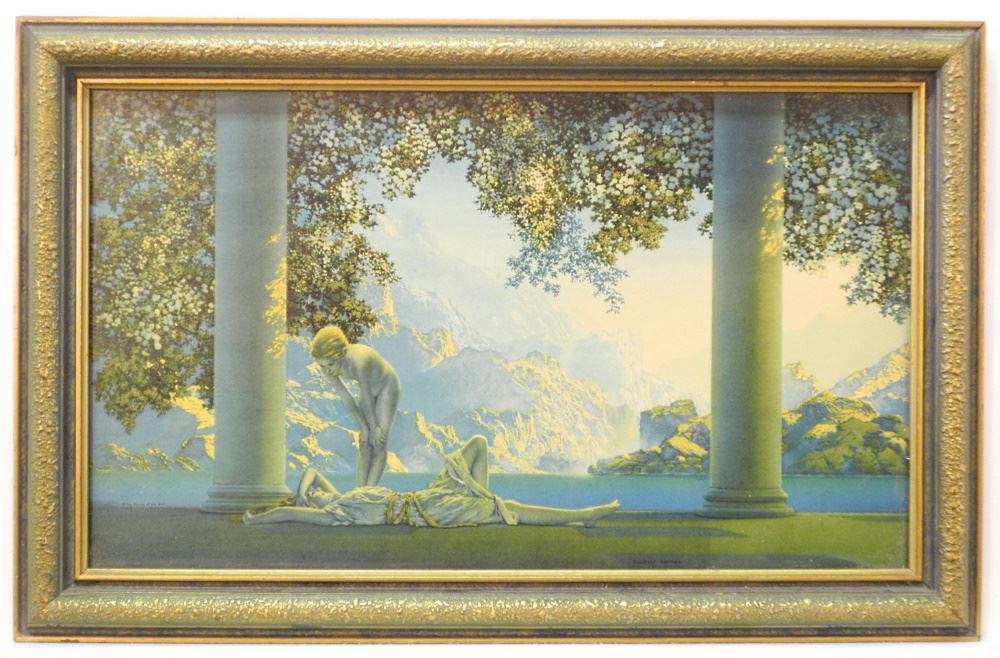 Maxfield Parrish Colour Print, 10 1/8" x 17 1/4" The House of Art NY. "Daybreak" (1 of 2)
