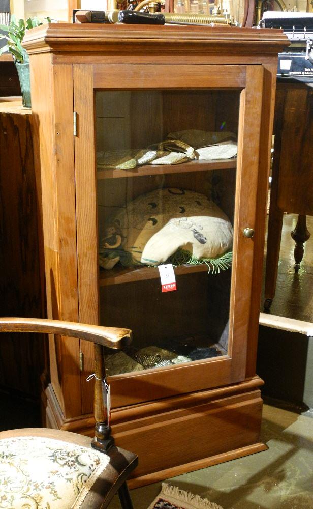 Vintage Fir Glazed Door Cupboard, 47 1/2"h.: Vintage Fir Glazed Door Cupboard, 47 1/2"h.