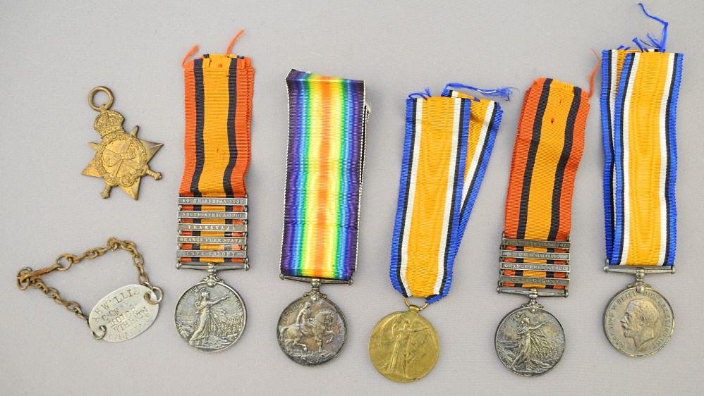Six WWI Medals & Queen's South Africa Medals awarded to SIH & E Wyllie. (1 of 3)