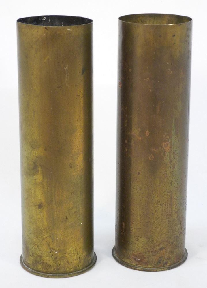 Two 105mm Brass Shell Casings 14 5/8" (1 of 1)