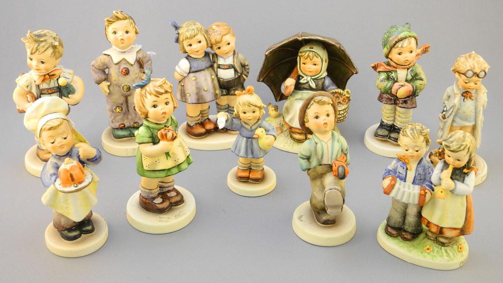 Collection of 11 Hummel Figurines, Tallest 5 3/4". (1 of 3)