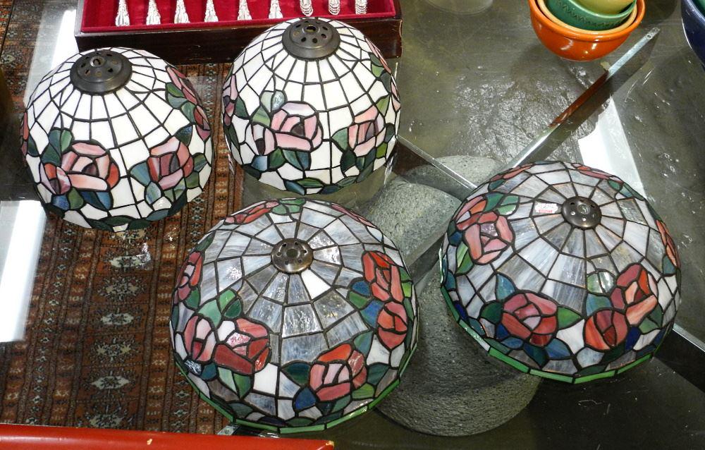 4 Stained Glass Light Shades. (1 of 1)