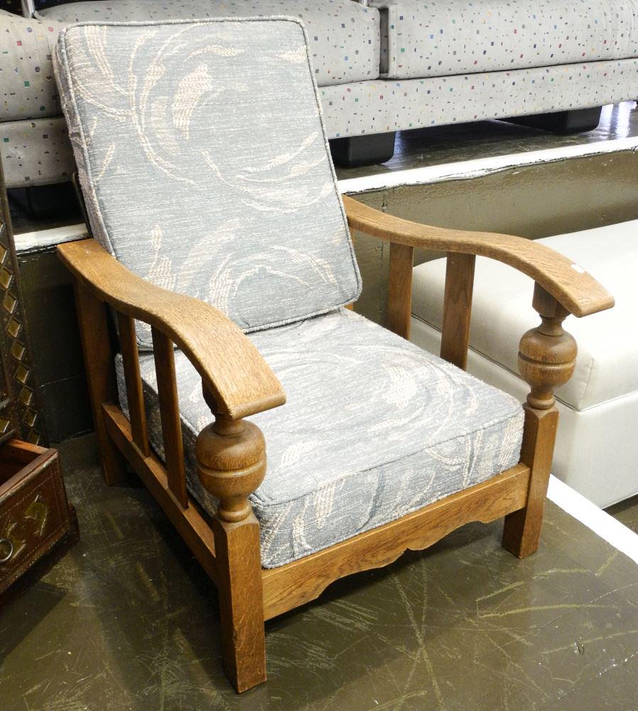 Oak Morris Armchair.: Oak Morris Armchair.