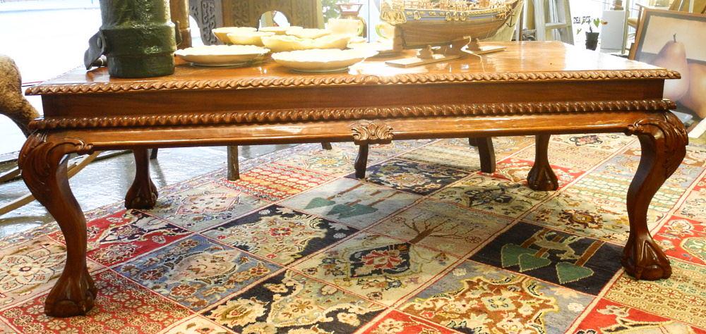 Carved Mahogany Coffee Table. (1 of 4)