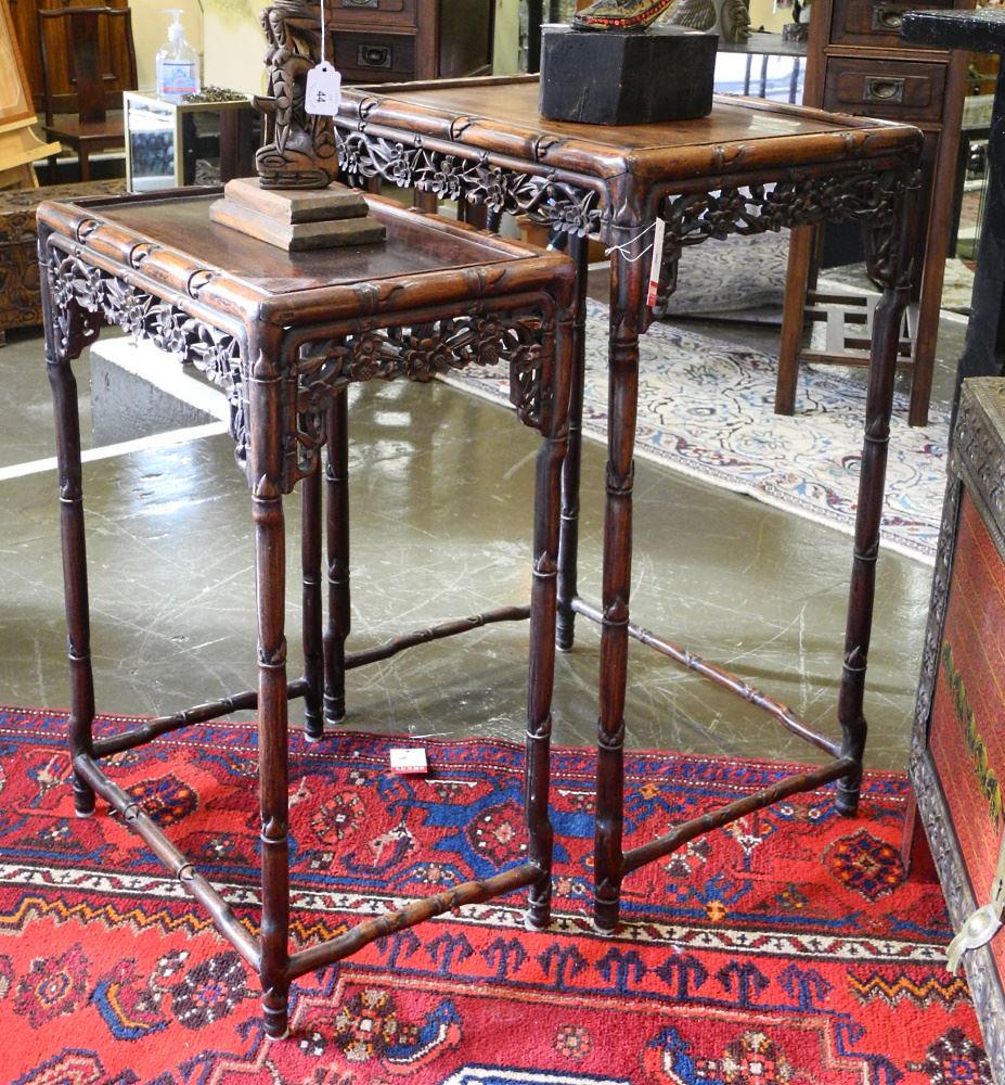 2 Chinese Rosewood Nesting Tables - as found. (1 of 3)