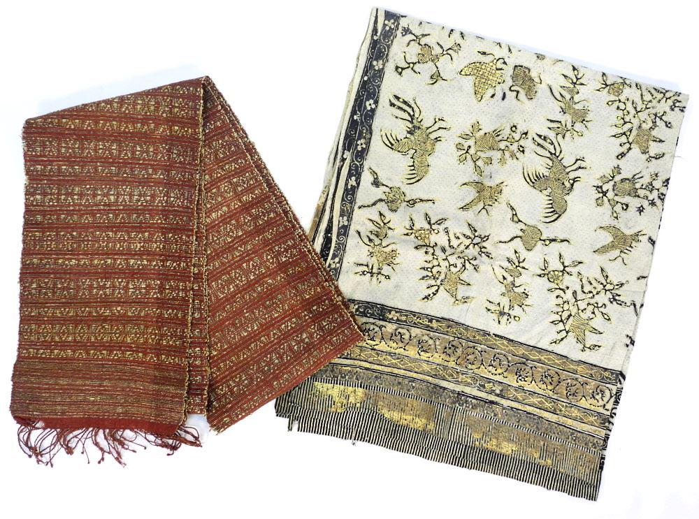 Sumatra Man's Belt & Indonesian Partly Gilded Sarong.: Sumatra Man's Belt & Indonesian Partly Gilded Sarong.