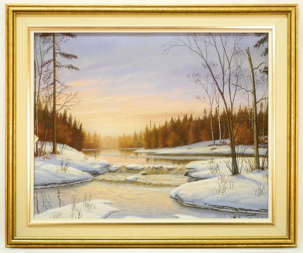Pastel Signed (Robert) Millard, 15 3/8" x 19 3/8","North Sask. River". (1 of 4)