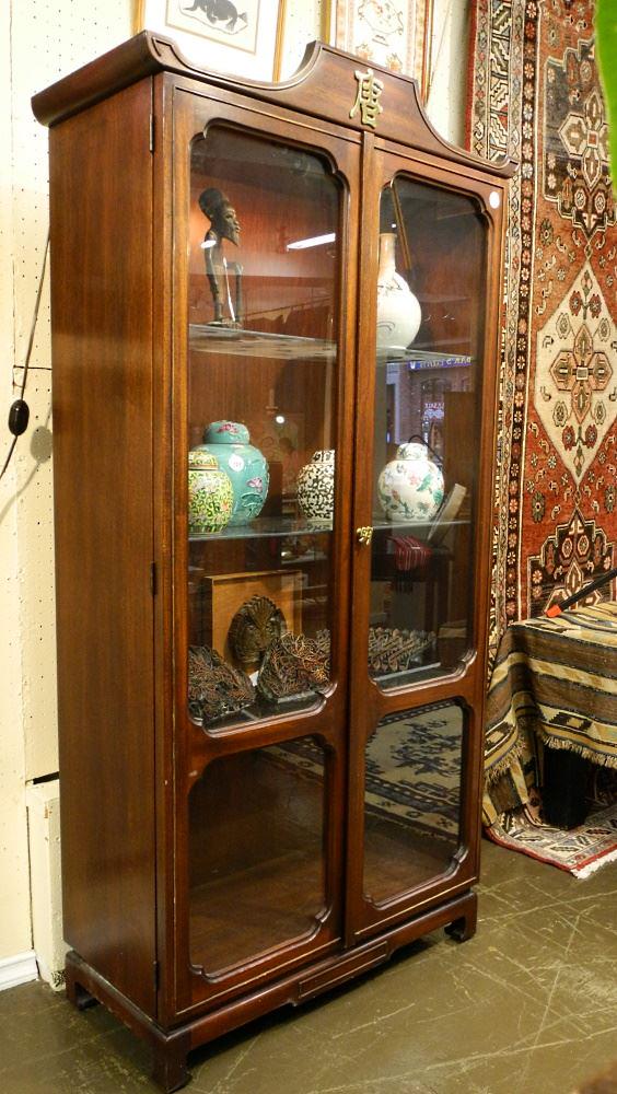 Baetz Chinoiserie Mahogany Display Case, 68"X34 1/2"X14 1/2". (1 of 3)