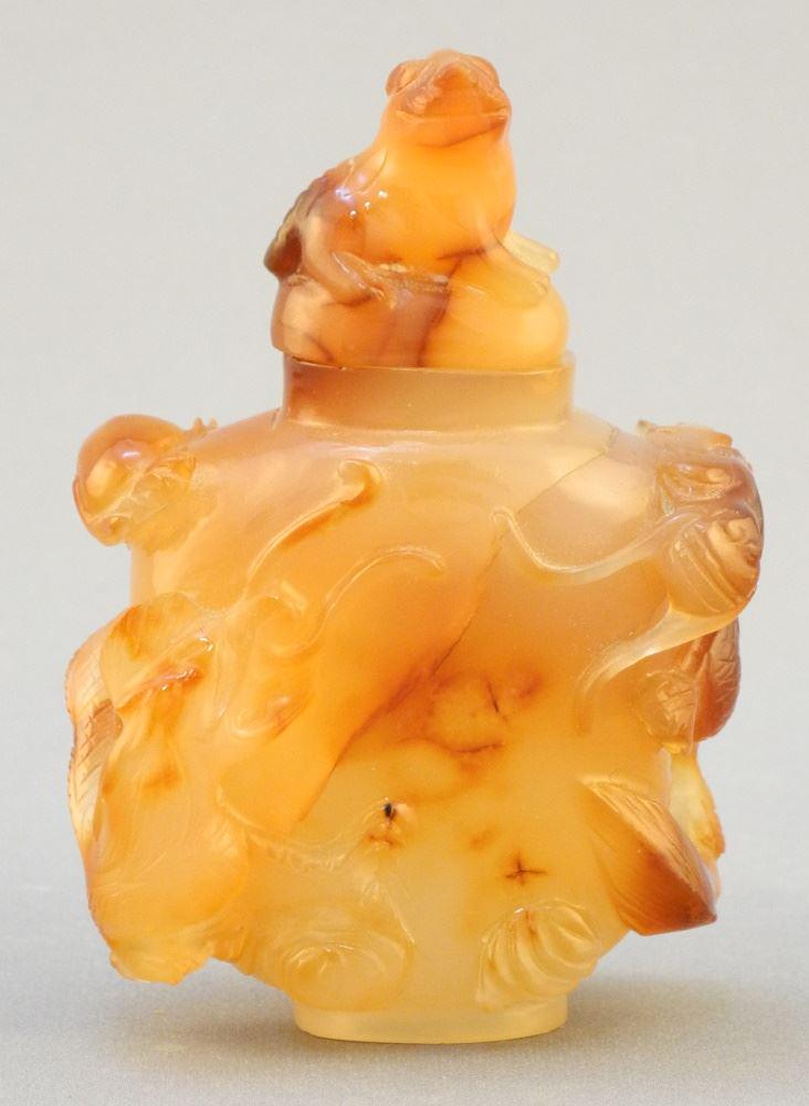 Chinese Agate Snuff Bottle, 3"H. (1 of 7)