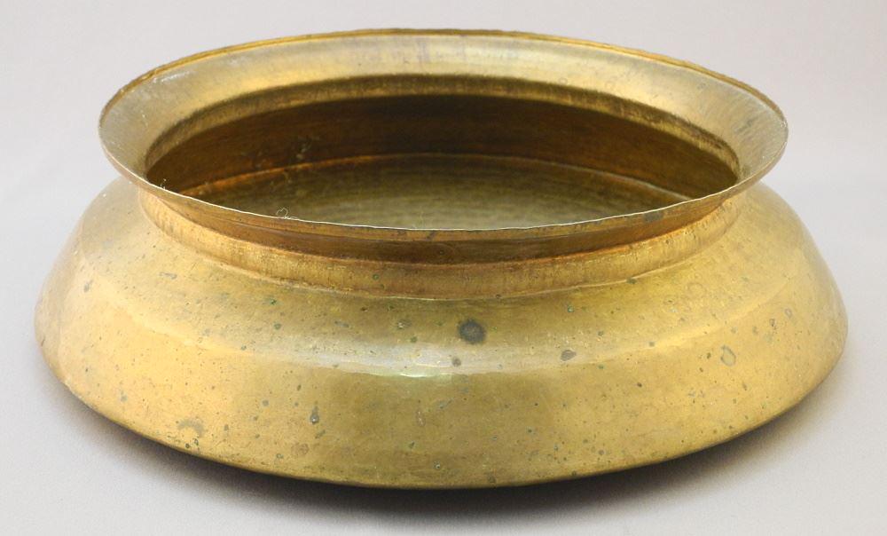 Nepalese "Puja Bowl" Copper Alloy, 12"W.: Nepalese "Puja Bowl" Copper Alloy, 12"W.