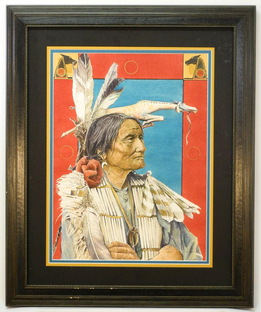 Watercolour Signed Kingman '92, 24" x 17 1/2", "First Nations Portrait". (1 of 4)