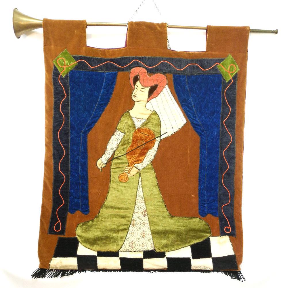 3 Tapestry Panels Signed (Carole) Sabiston, Medieval Themes Each 41" x 40". (1 of 9)