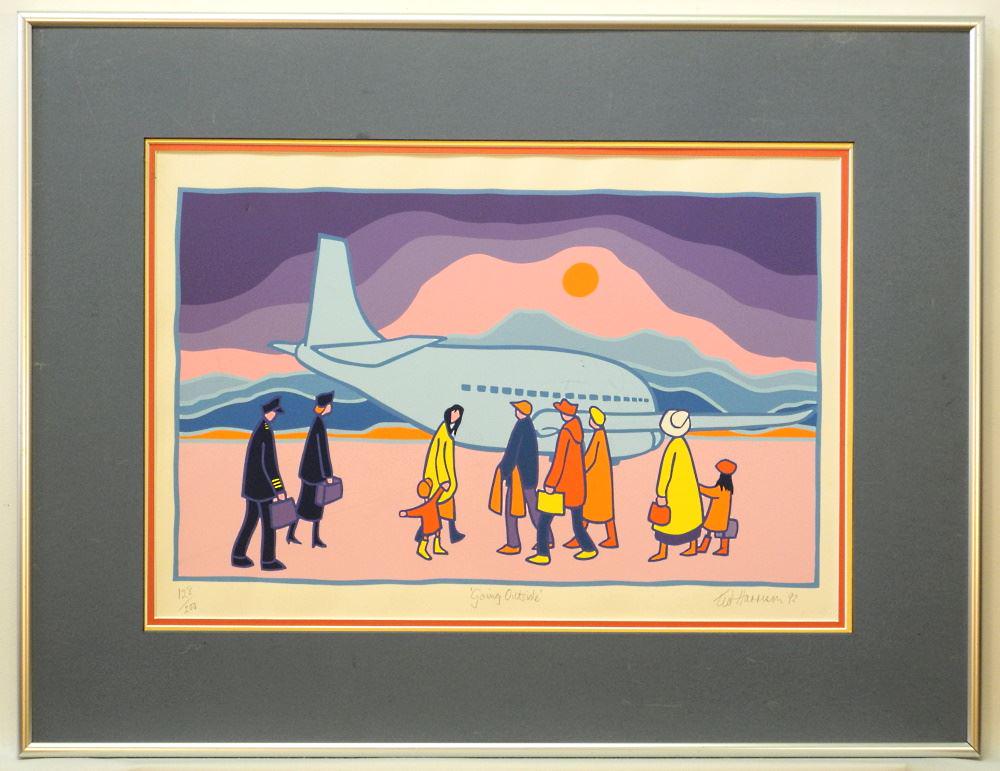 Serigraph Signed Ted Harrison '92, 11" x 17 1/2", "Going Outside" 128/200. (1 of 5)