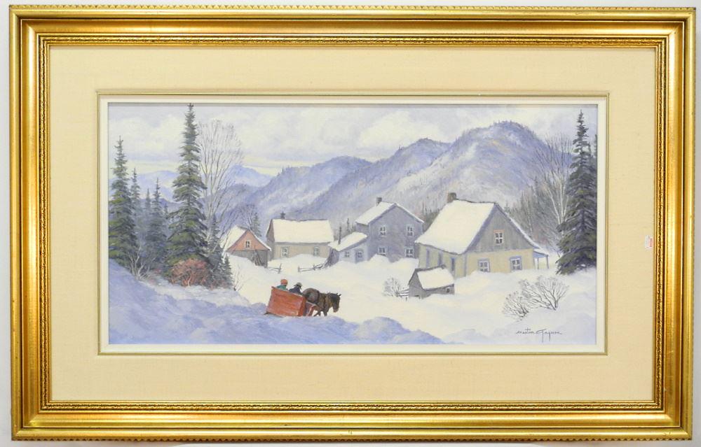 Oil on Canvas Signed Martin Gagnon, 15" x 30", "En Montagne". (1 of 7)