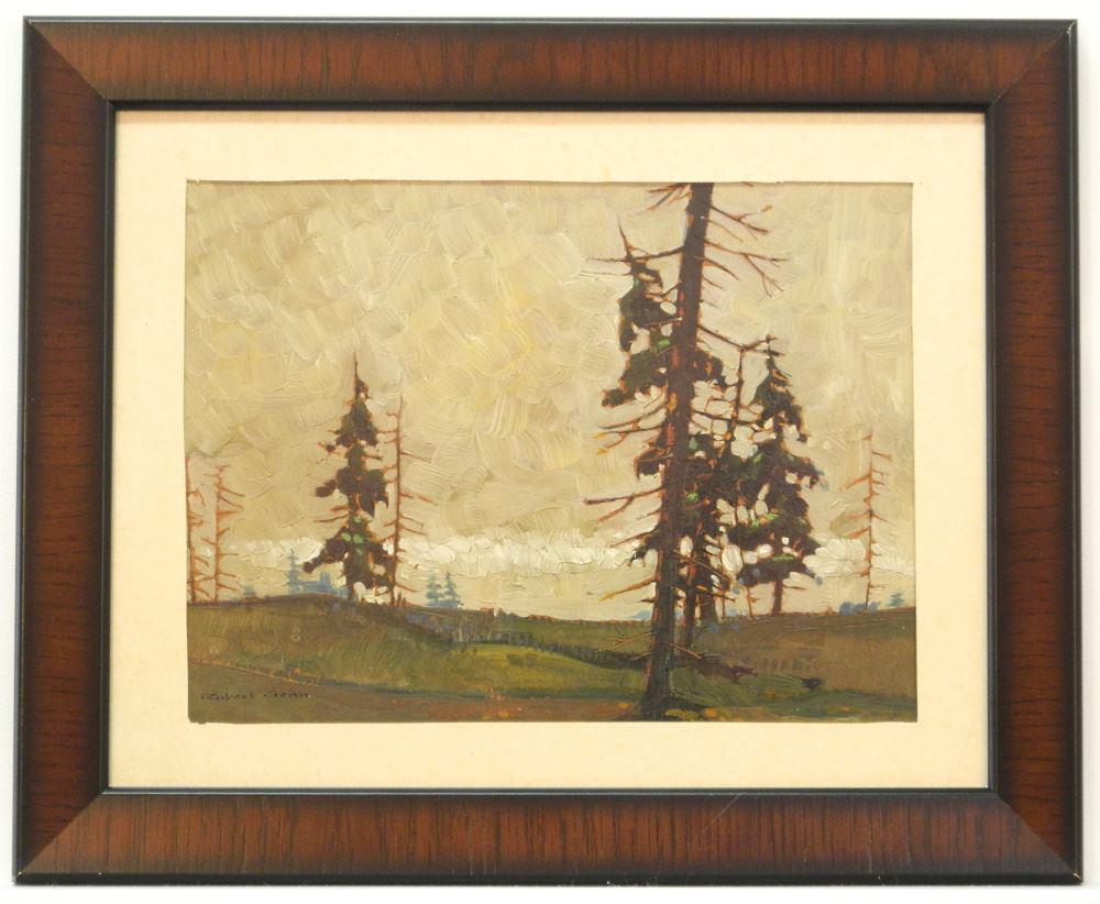 Oil on Paper Signed Robert Genn, 8 3/8" x 11 1/4", "Pinescape". (1 of 4)