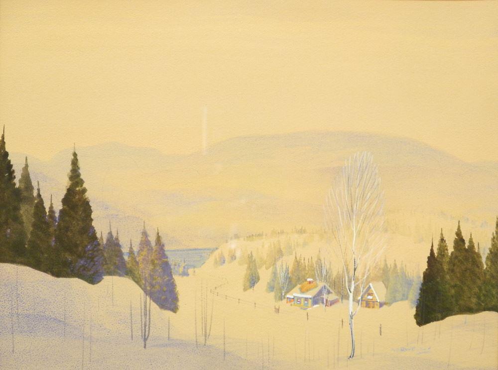 Watercolour Signed (Graham) Norwell, 10 3/4" x 14 1/2", "Landscape with Lake". (1 of 3)