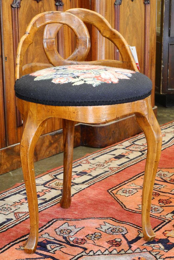 Petite Italian Walnut Boudoir Chair (1 of 5)