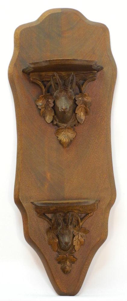Black Forest Style Walnut Dual Tier Wall Sconce, 21" high. (1 of 1)