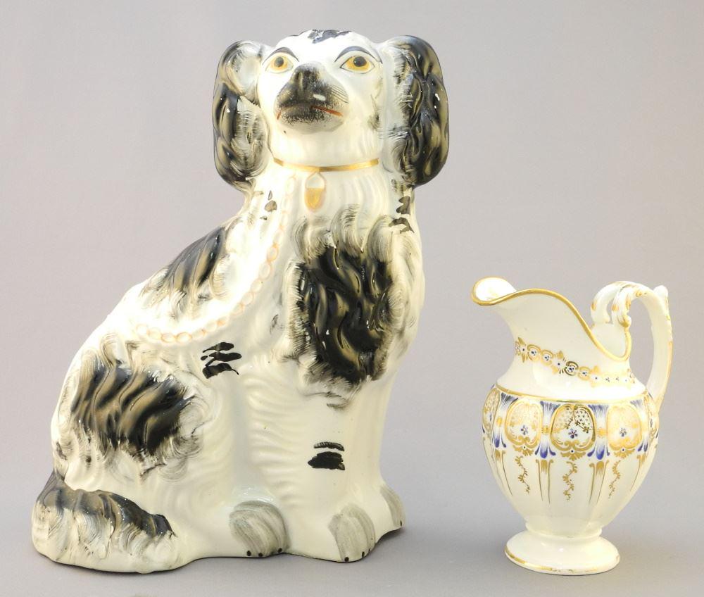 Staffordshire Dog & 19th Century Cream Jug (1 of 3)