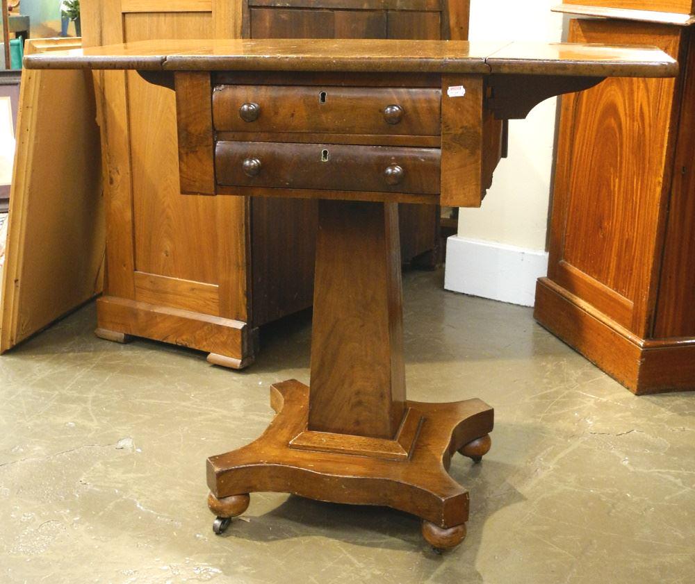 Victorian Mahogany Drop Leaf Work Table. (1 of 6)