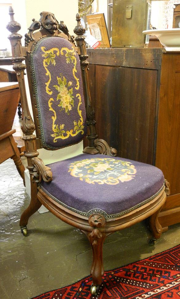 19th Century Carved Mahogany Nursing Chair. (1 of 3)