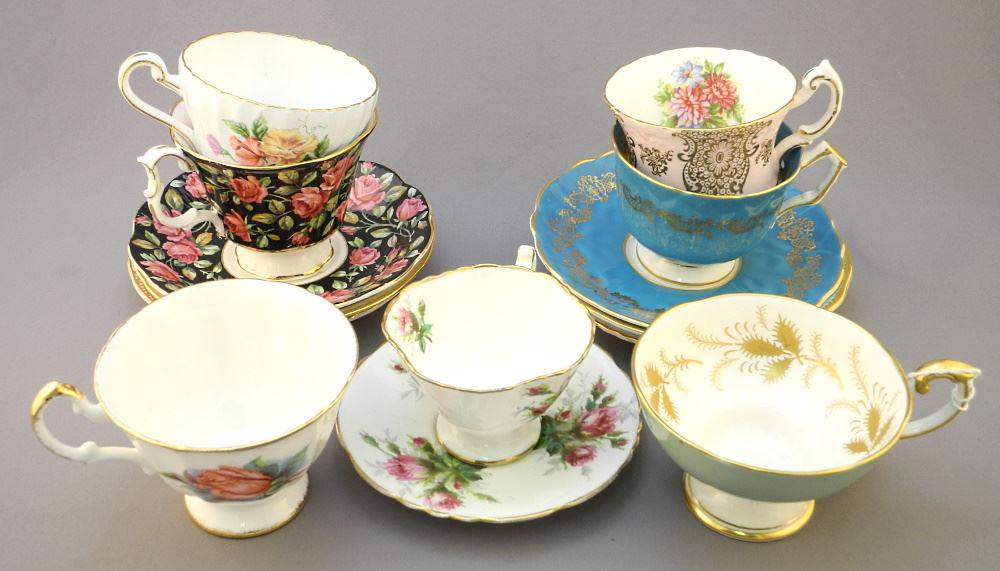 7 Tea Cups & Saucers, 5 3/4" Diameter. (1 of 1)