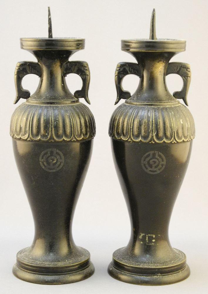 Pair of Japanese Candle Stands: Pair of Japanese Candle Stands