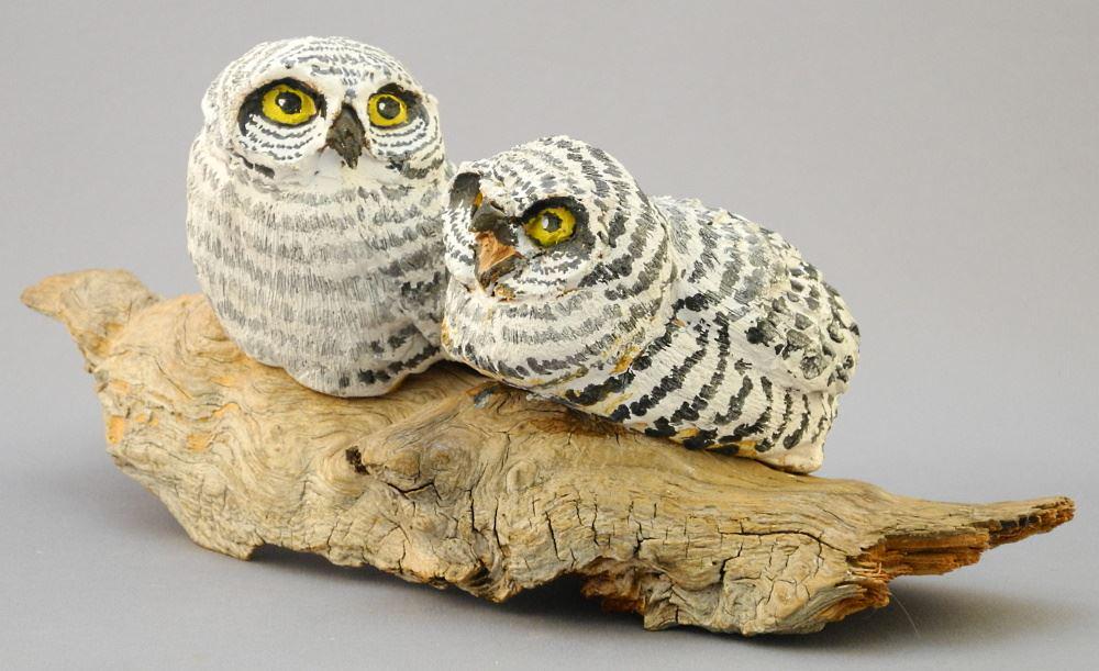 Pottery Owl Sculpture Monogr. EL (Edith Lansdowne), 9 1/2" Wide.: Pottery Owl Sculpture Monogr. EL (Edith Lansdowne), 9 1/2" Wide.