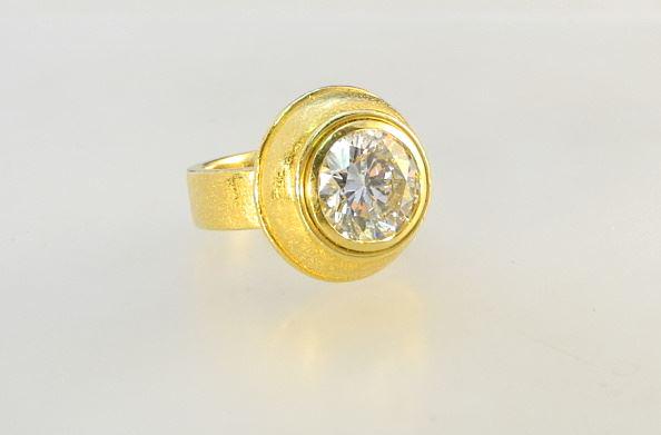 22K (stamped) Custom Solitaire Ring with Approx. 6.15 ct Diamond - SI-1, H/I. (1 of 12)