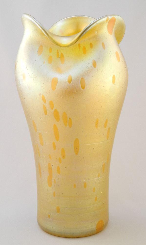 Loetz-Style Iridescent Glass Vase, 11"H. (1 of 8)