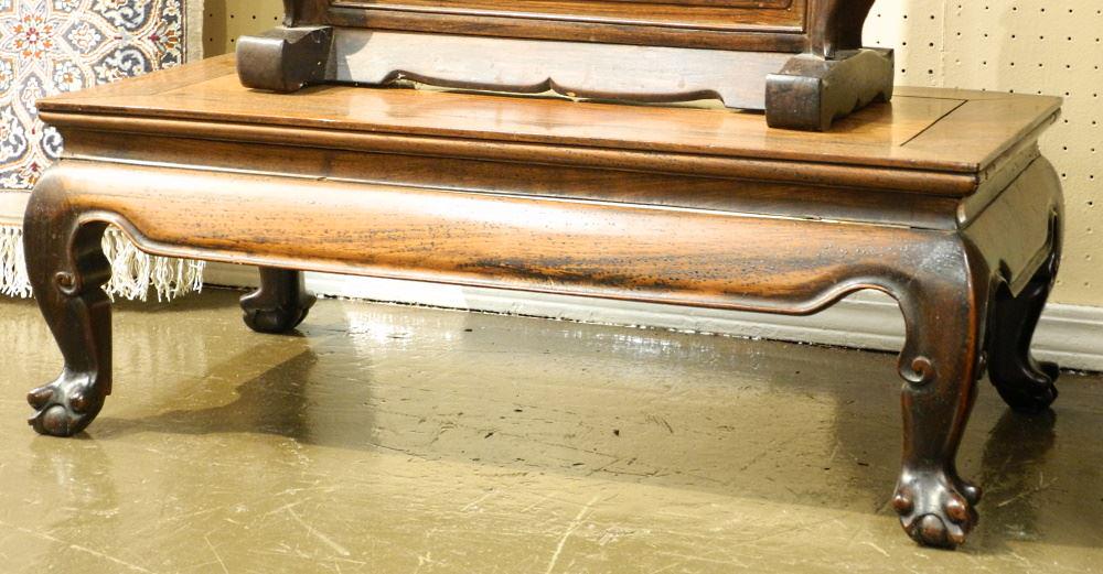 19th Century Chinese Rosewood Low Table, 11" X 30 1/4" X 17". (1 of 2)