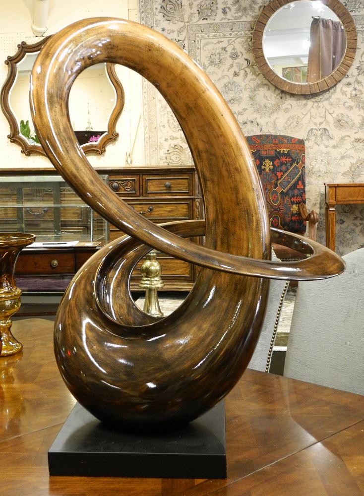 Freeform Fiberglass Sculpture on Wood Plank, 35" X 30" X 23".: Freeform Fiberglass Sculpture on Wood Plank, 35" X 30" X 23".