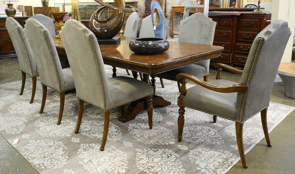 Lexington Dining Table & Ten Chairs, Having Two Leaves. (1 of 11)