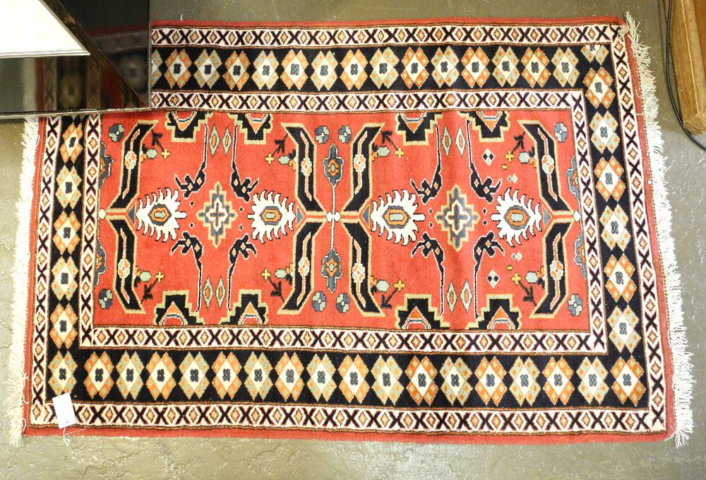 Handknotted Wool Carpet, approx. 5'2" x 3'4". (1 of 2)