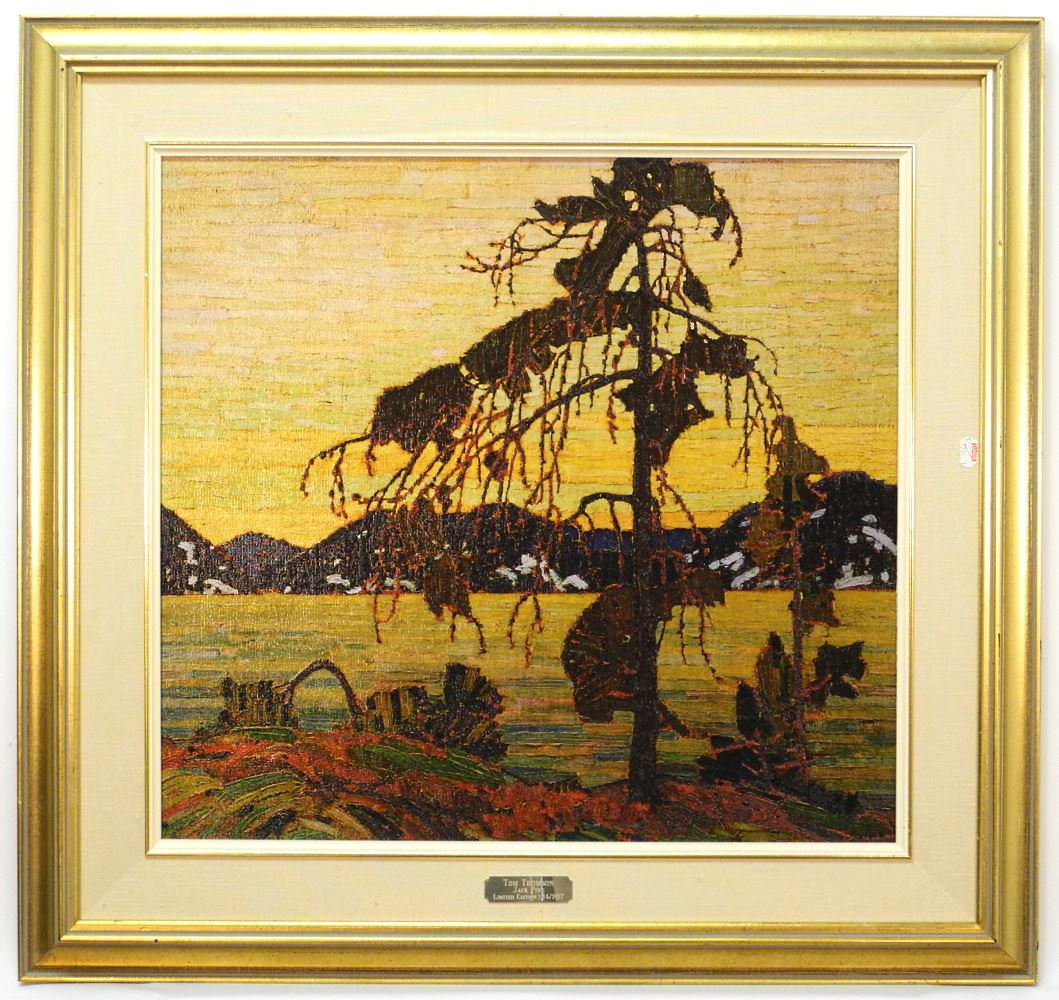 Coloured Print After Tom Thomson, 19 1/4" X 20 1/2", "Jack Pine". (1 of 4)